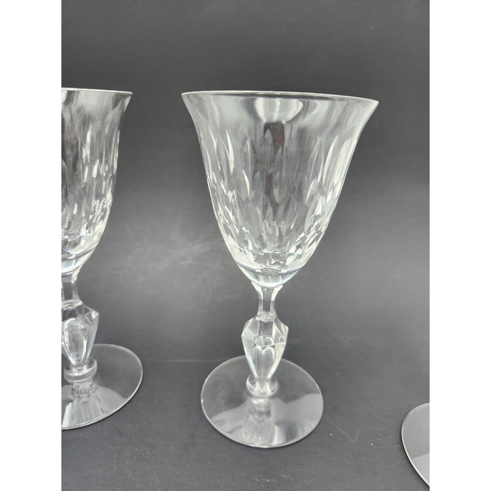 Vtg Tiffin Franciscan Crystal Water Goblets Wine Glasses Jamestown? Set Of 5 - Picture 5 of 10